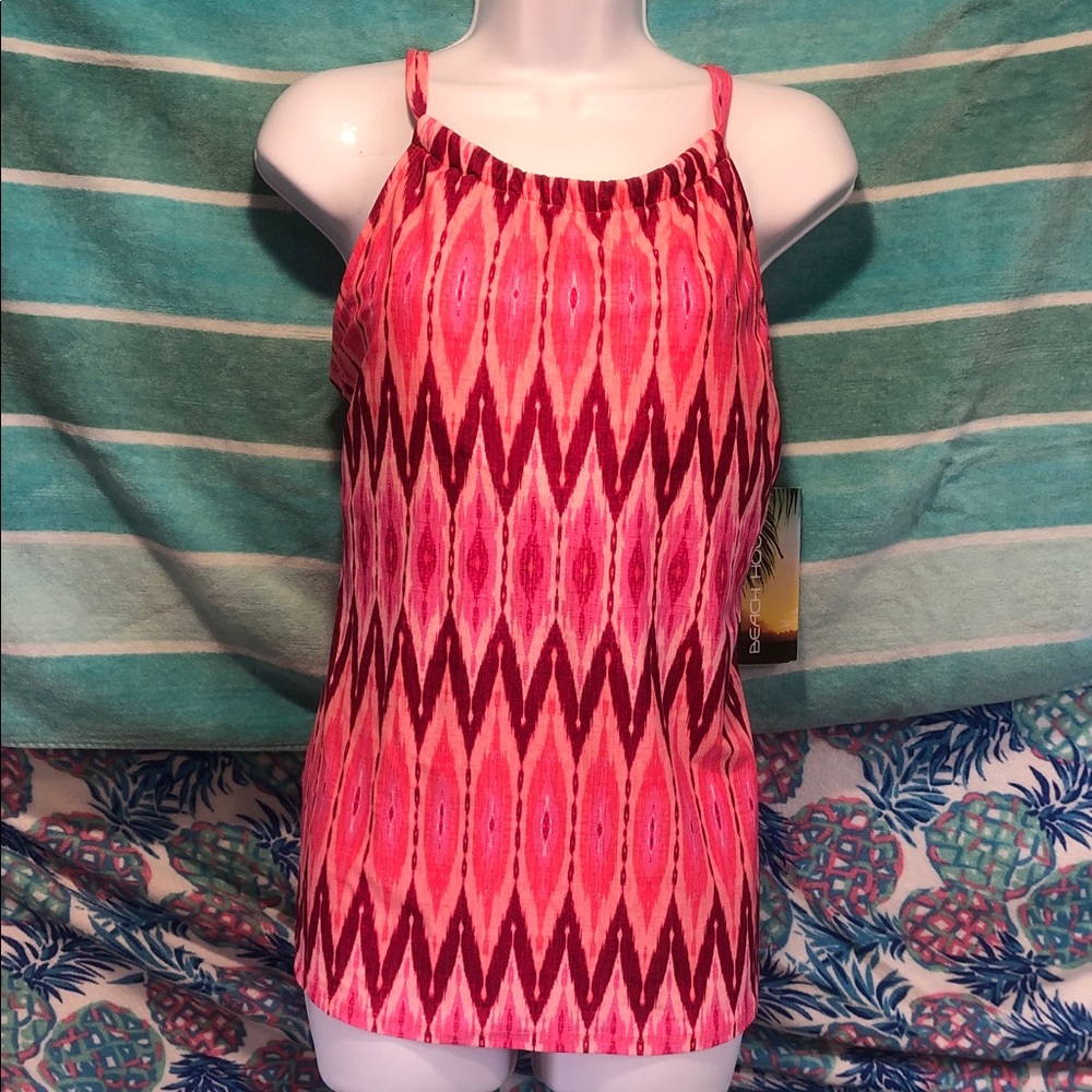 Beach House Pink and Magenta Patterned Bikini Top